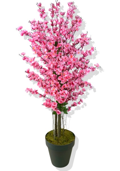 Yapay Ağaç Pembe Bahar Dalı 160 cm Siyah Saksı modelleri