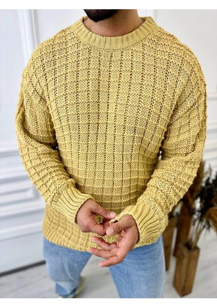 Kazak Oversize Kare Örme Desenli Naturel Pamuk Bol Kesim Tüylenmeyen Salaş Triko Kazak modelleri