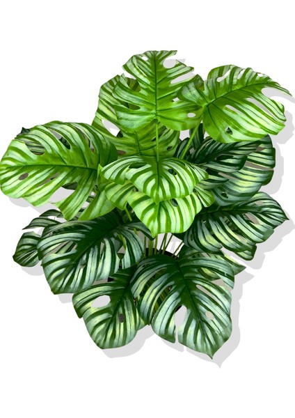 Beyaz Alacalı Monstera Mini Yapay Ağaç 85 cm 18 Dal Krem Saksı fırsatları