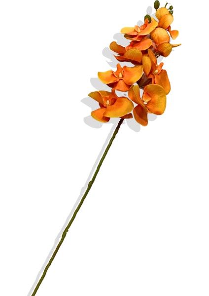 Yapay Tek Dal Turuncu Lüx Orkide 95 cm