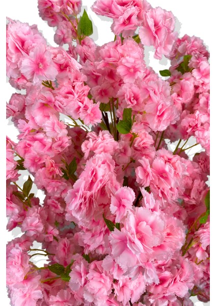 Pembe Lüx Yeşil Yaprak Detaylı Bahar Dalı 160 cm Yapay Ağaç 30X25 Gold Kemerli Saksı fırsatları