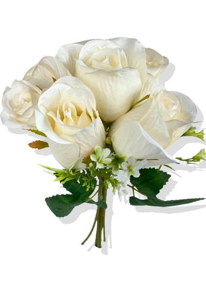 Yapay Beyaz Gelin Eli Gül Demeti 30 cm 7 Dal modelleri