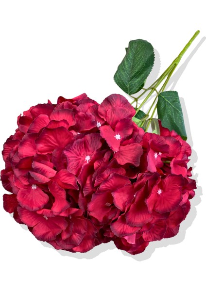 Yapay Kırmızı Ortanca Demeti 35 cm 5 Dal fırsatları