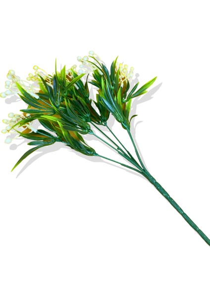 Yapay Püsküllü Tropik Sarı Bitki 6 Dal 35 cm modelleri