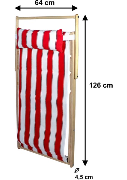 Ahşap Katlanır Şezlong Bahçe Balkon Plaj Şezlongu