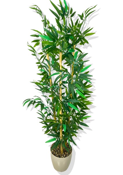 Yapay Yapraklı Bambu Ağacı 3 Bambu'lu 140 cm