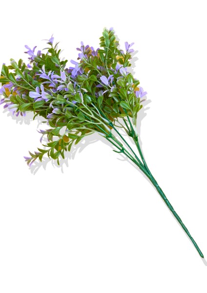 Yapay Bitki Mor Şimşir 35 cm 5 Dal