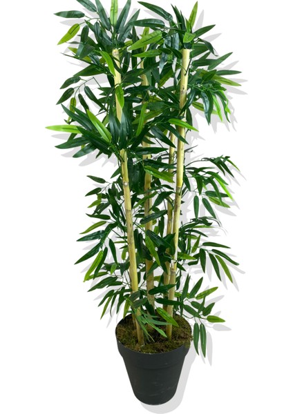 Yapay Yapraklı Bambu Ağacı 5 Bambu'lu 110 cm