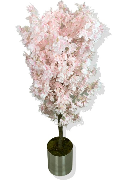 Pembe Begonvil 180 cm Yapay Ağaç 30X30 Galvaniz Saksı