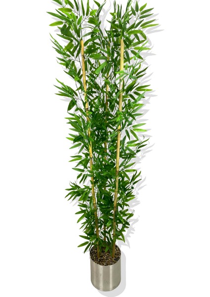 Yapay Yapraklı Bambu Ağacı 3 Bambu'lu 190 cm 25X25 Galvaniz Saksı modelleri