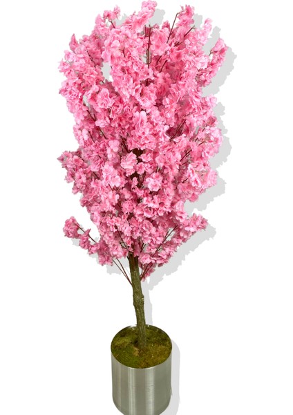 Pembe Lüx Yaprak Bahar Dalı Yapay Ağaç 160 cm 25X25 Galvaniz Saksı fiyatları