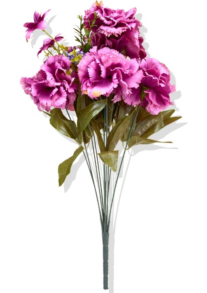 Yapay Fuşya Karanfil Demeti 50 cm 11 Dal