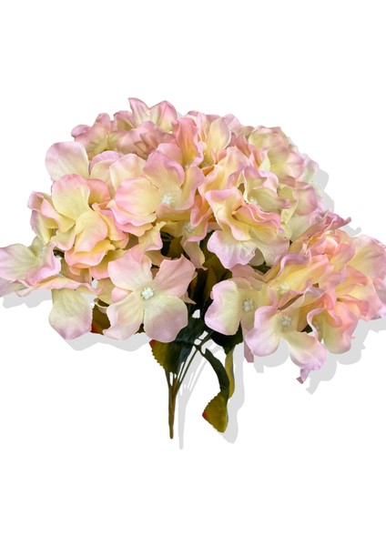 Krem Pembe Yapay Pastel Ortanca Demeti 35 cm 7 Dal modelleri