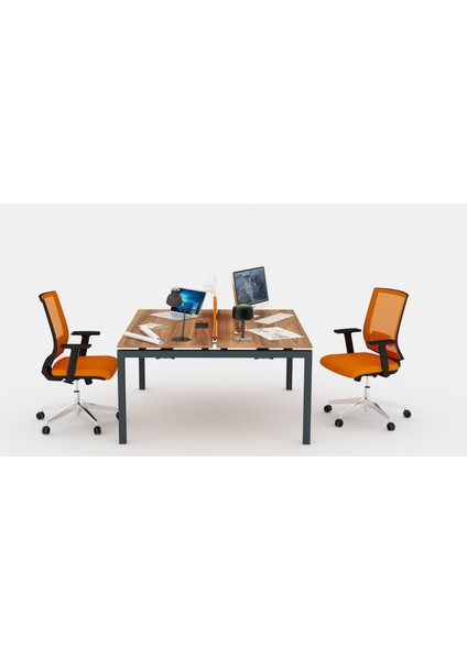 Galaxy Ikili 120 cm Çalışma Ofis Masa Workstation (Minyatür/antrasit)