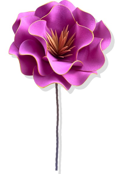 Tek Dal Latex Çiçek Gül Koyu Pembe 60 cm