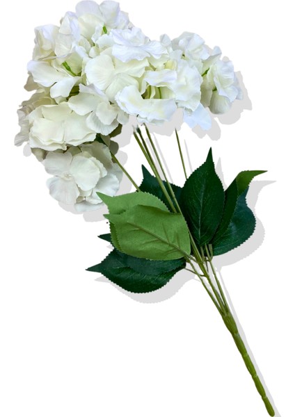 Yapay Beyaz Ortanca Demeti 35 cm 5 Dal