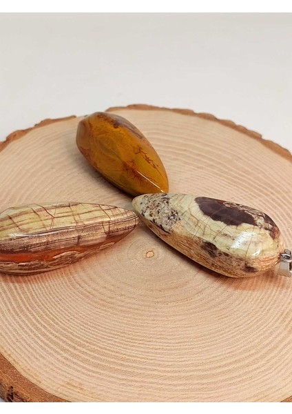 Büyük Boy Riyolit Taşı Pandül/kolye Ucu