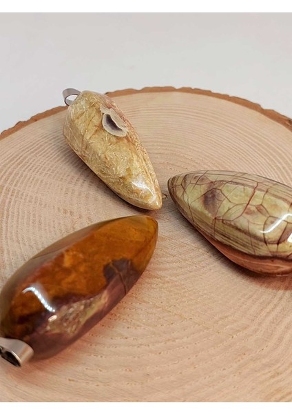 Büyük Boy Riyolit Taşı Pandül/kolye Ucu modelleri