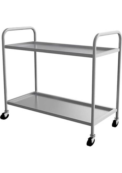Emp.2.sv.02 Krom Servis Arabası - 2 Katlı - 55X86X90 cm