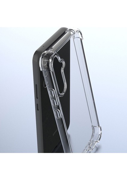 Samsung Galaxy A14 Kılıf Antishock Köşeli Şeffaf Sert Silikon Şeffaf modelleri