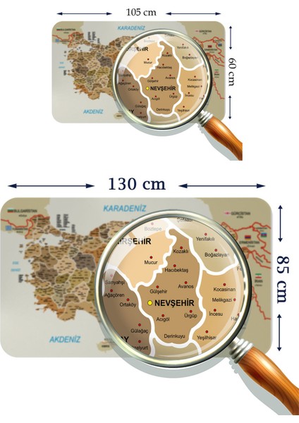 Eğitici ve Öğretici Detaylı Dekoratif Komşulu Türkiye Haritası Duvar Sticker 3847 fırsatları