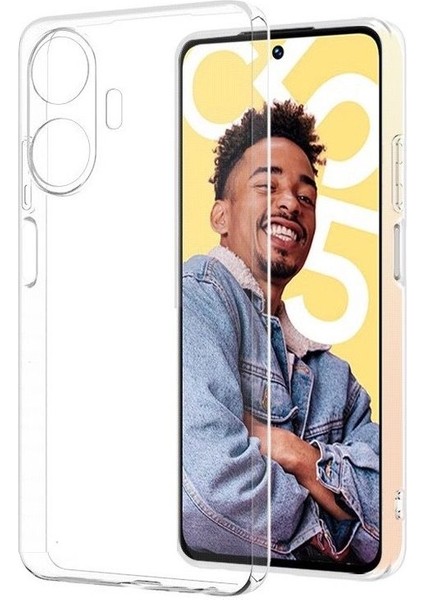 Realme C55 Kılıf Süper Silikon Lüx Korumalı Şeffaf
