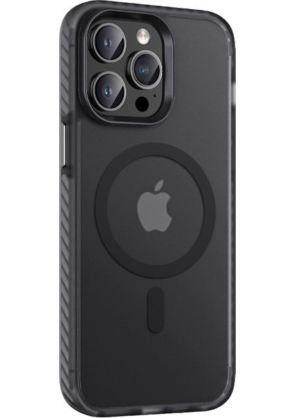 Apple iPhone 14 Pro Kılıf Locik Mat Magsafe Şarj Özellikli Kapak Siyah