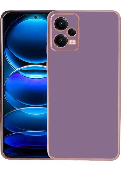 Xiaomi Redmi Note 12 4g Kılıf Bark Parlak Silikon Renkli Kenarları Rose Mor