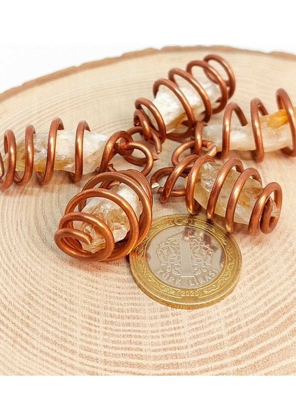 Sitrin Taşı Ham Parça Bakır Spiral Otantik Kolye Ucu fiyatları