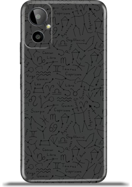 General Mobile Gm 23 Se Kılıf Esnek Silikon Kamera Koruma 4K Desenli Özel Tasarım - Black Zodiac Signs