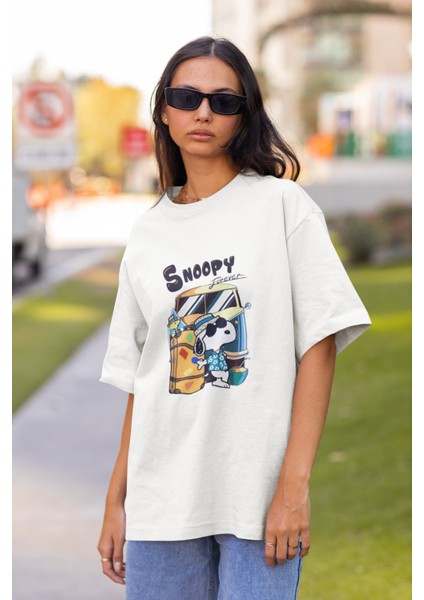 Snoopyy Tasarım Baskılı Oversize T-Shirt