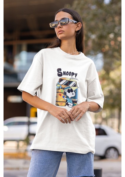 Snoopyy Tasarım Baskılı Oversize T-Shirt fiyatları