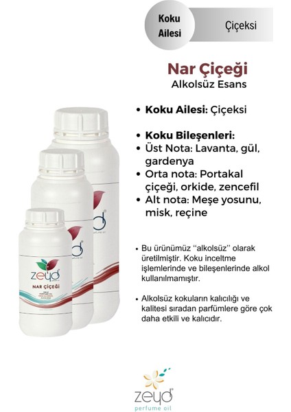 Nar Çiçeği Litrelik Parfüm Esansı - 500 ml Extra