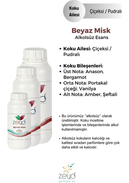 Beyaz Misk Litrelik Parfüm Esansı - 1000 ml Extra