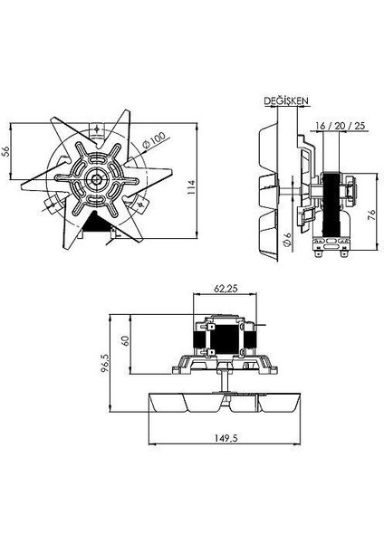 Aks 686-16 Hava Sirkülasyon Fanı