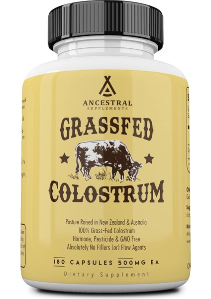 Ancestral Supplements New Zealand & Australia Grassfed Beef Colostrum 180 Kapsül Hormone Pecticide & Gmo Free