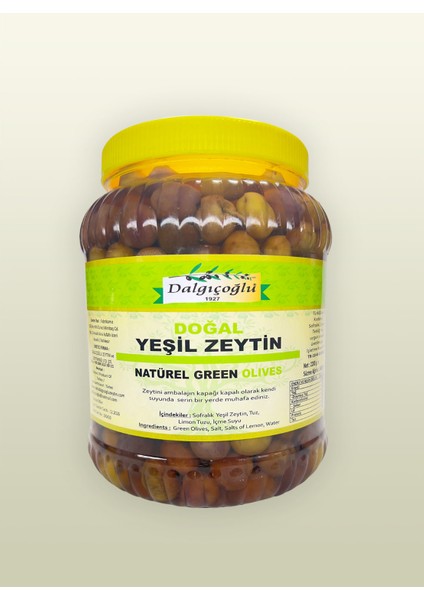 Pembe Zeytin Ayvalık Yeşil Zeytin Al Yanak 3000 cc