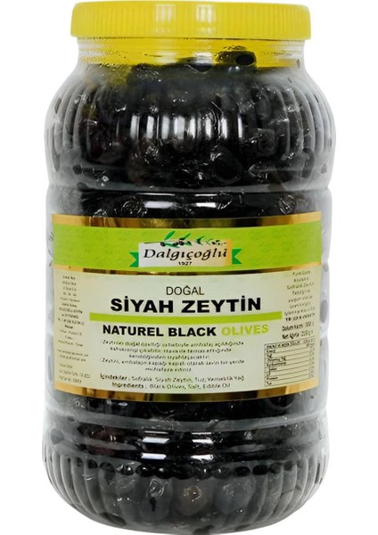 Siyah Çevirme Zeytin Az Tuzlu Iri Etli 1000 cc