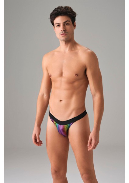 Erkek Fantezi Çok Renkli Baskılı String 1010