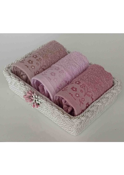Örgü Havlulu Sepet 3 Adet 30*50 cm Pamuklu Ufak Havlu ve Sepet Hediyelik Bohçalık Çeyizlik fırsatları