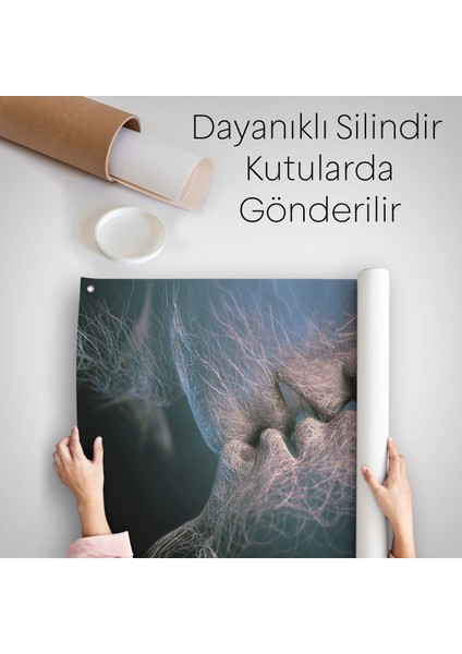 Erkek ve Kadın Sanatı Kanvas Duvar Örtüsü Halısı Romantik Aşk Kanvas Duvar Örtüsü Halısı 5378