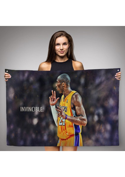 Kobe Bryant Invincible Black Mamba Kanvas Duvar ÖRTÜSÜ-HALISI-5086
