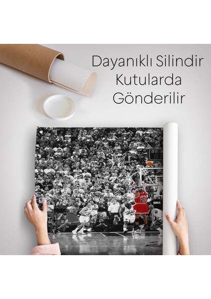 Michael Jordan Üçlük Şutu Kanvas Duvar ÖRTÜSÜ-HALISI-5171