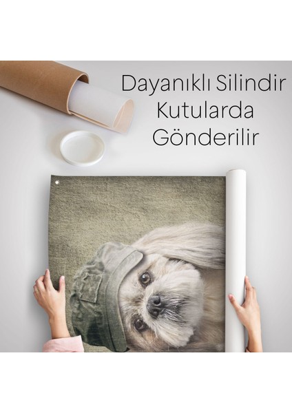 Köpek Kafalı Insan Duvar Örtüsü - HALISI-4994