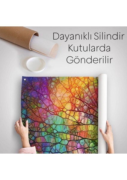 Sanatsal Cam Ağaç Duvar Örtüsü - HALISI-6220