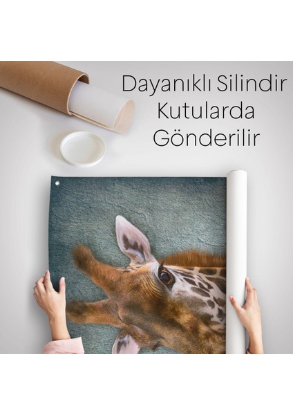 Zurafa Kafalı Insan Duvar Örtüsü - HALISI-4989