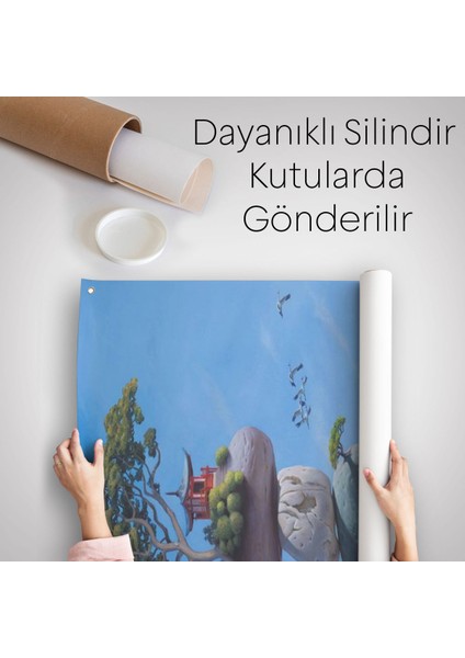 Sahilde Renkli Denge Taşları, Meditasyon, Yoga, Spiritüel Baskı Duvar Örtüsü - HALISI-5239