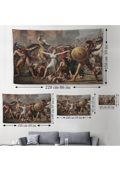 Antik Roma'da Sabineli Kadınların Müdahalesi Duvar Örtüsü-Halısı -6550