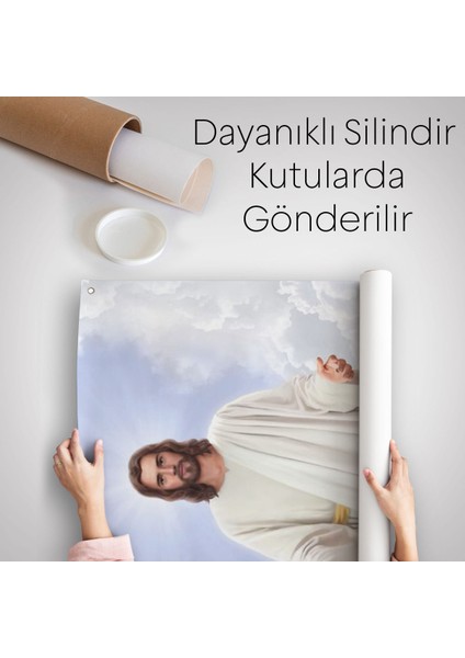 Rab Isa Bulutlarda Göründü, Kilise Hediyesi Hristiyan Duvar Örtüsü - HALISI-5289