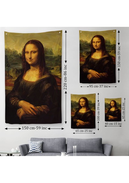Mona Lisa Leonardo Da Vinci Duvar Örtüsü-Halısı Dekoratif Duvar Örtüsü - HALISI-5955